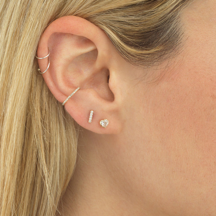  Diamond Thin Ear Cuff 14K - Adina Eden's Jewels