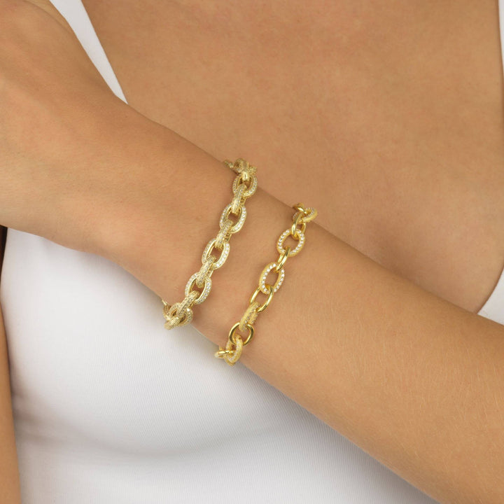 Circular Pavé Link Bracelet - Adina Eden's Jewels