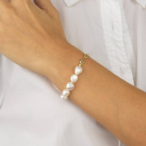  Pearl X Mariner Chain Bracelet - Adina Eden's Jewels