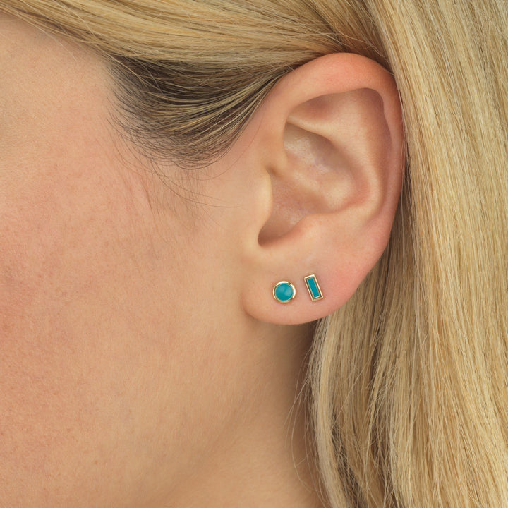  Rectangle Stud Earring 14K - Adina Eden's Jewels