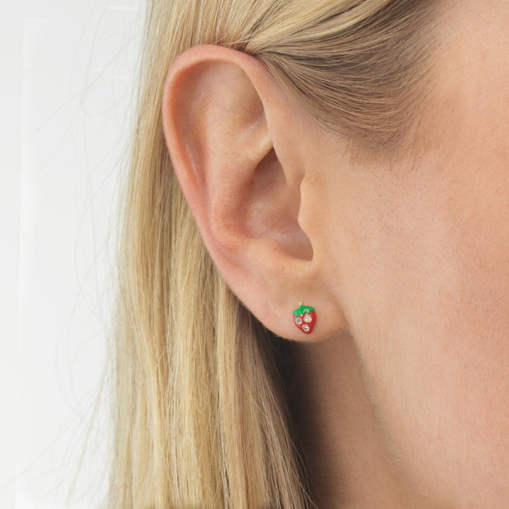  Strawberry Stud Earring 14K - Adina Eden's Jewels