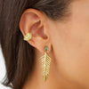  Large Leaf Stone Stud Earring - Adina Eden's Jewels