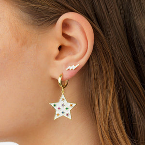  Lightning Bolt Enamel Stud Earring Combo Set - Adina Eden's Jewels
