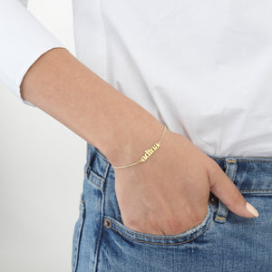  Mini Lowercase Nameplate Bracelet - Adina Eden's Jewels