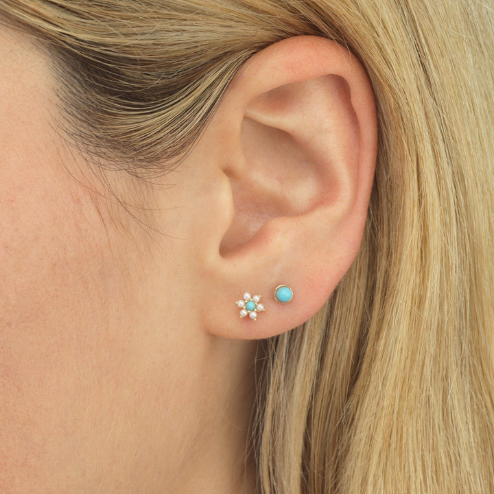  Turquoise Stud Earring 14K - Adina Eden's Jewels