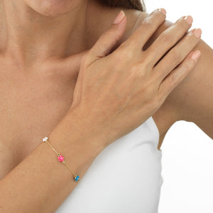  Flower Enamel Bracelet 14K - Adina Eden's Jewels