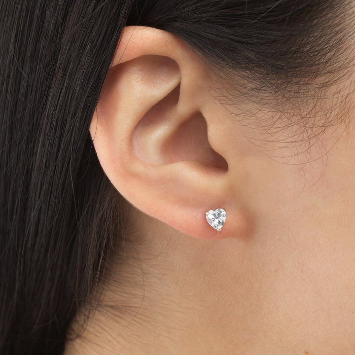  Mini Heart CZ Stud Earring - Adina Eden's Jewels
