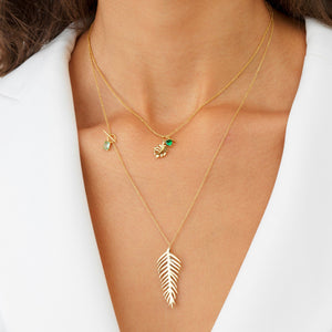  Leaf Stone Necklace - Adina Eden's Jewels