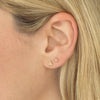  Beaded Triangle Stud Earring 14K - Adina Eden's Jewels