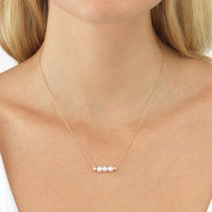  Pearl Bezel Necklace 14K - Adina Eden's Jewels