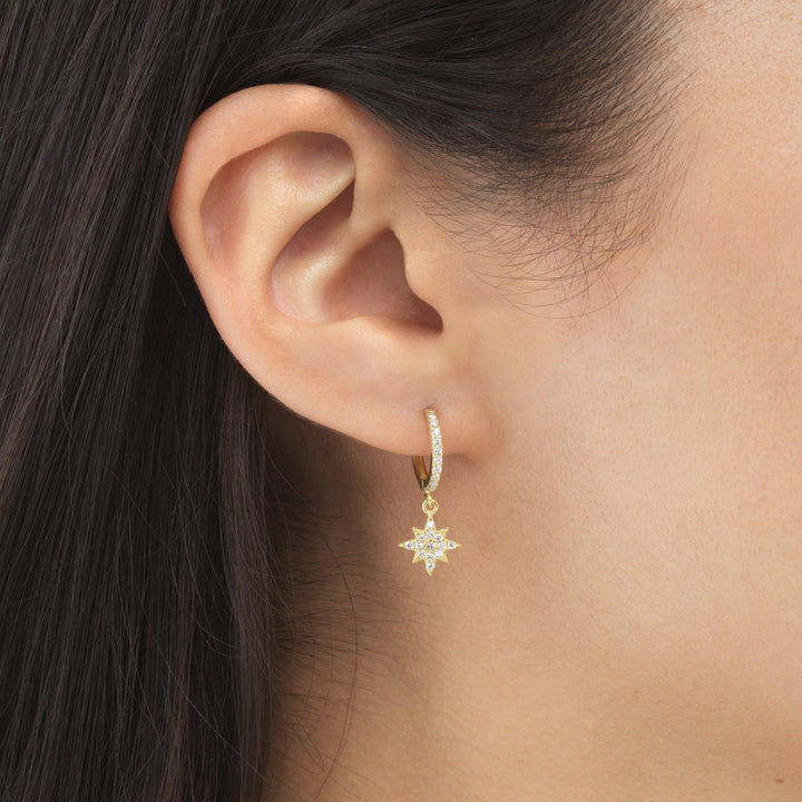  Pavé Starburst Huggie Earring - Adina Eden's Jewels