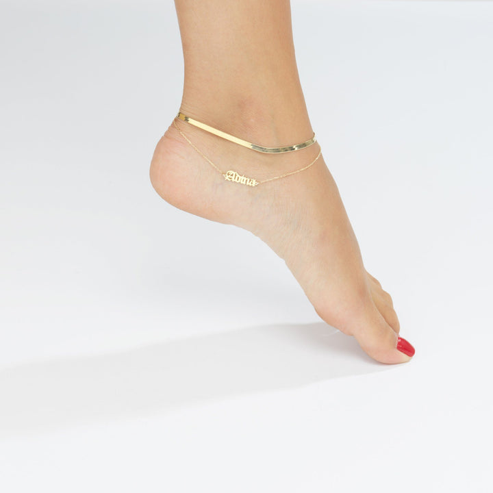  Herringbone Anklet - Adina Eden's Jewels