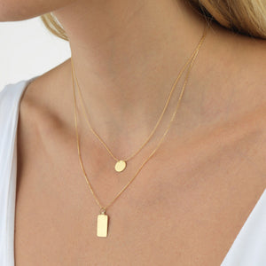  Engraved Mini Disc Necklace 14K - Adina Eden's Jewels