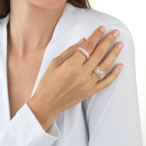  Pastel Trio Baguette Ring Set - Adina Eden's Jewels