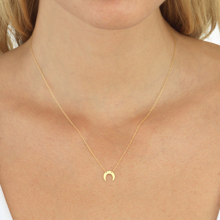  Mini Cowhorn Necklace 14K - Adina Eden's Jewels