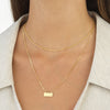  Engraved Bar Chain Necklace 14K - Adina Eden's Jewels