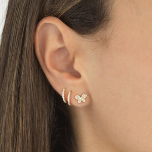  Diamond Butterfly Stud Earring 14K - Adina Eden's Jewels