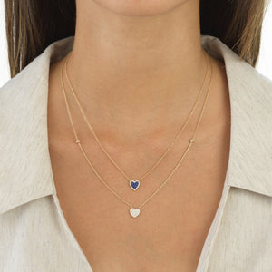  CZ Pavé Heart Necklace 14K - Adina Eden's Jewels