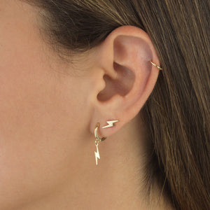  Lightning Huggie Earring 14K - Adina Eden's Jewels