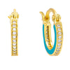 Turquoise Pavé Enamel Huggie Earring - Adina Eden's Jewels