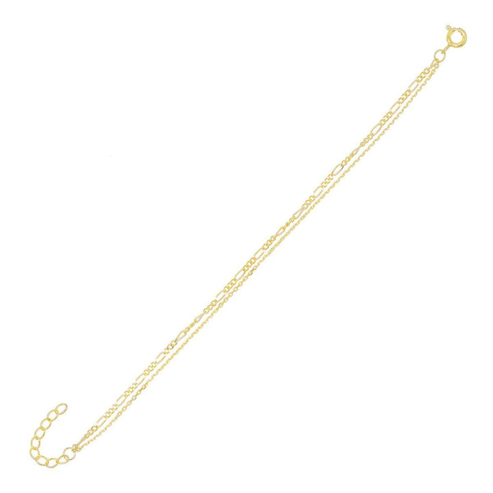 Gold Figaro X Chain Bracelet - Adina Eden's Jewels