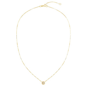 Diamond Solitaire Circle Necklace 14K - Adina Eden's Jewels