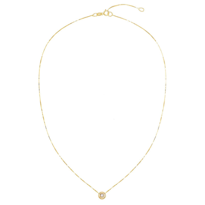 Diamond Solitaire Circle Necklace 14K - Adina Eden's Jewels