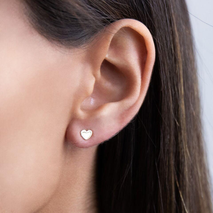  Mini Heart Stud Earring 14K - Adina Eden's Jewels