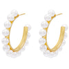 Pearl White Pearl Large Hoop Earring - Adina Eden's Jewels