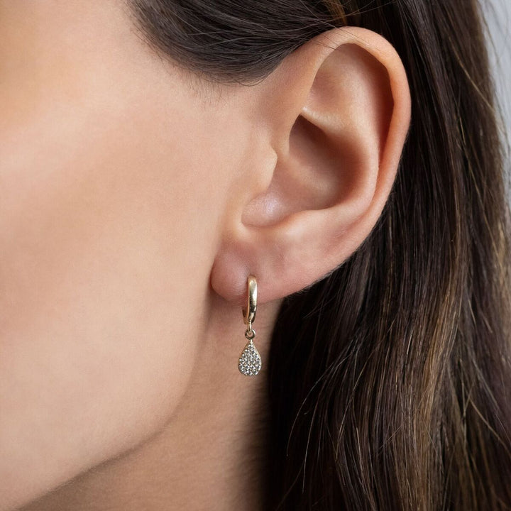  Teardrop Huggie Earring 14K - Adina Eden's Jewels