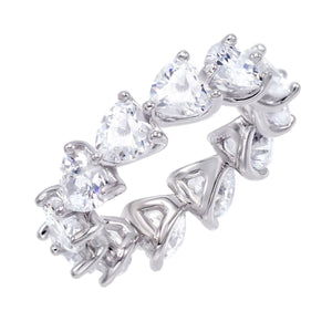 Silver / 8 Heart Eternity Band - Adina Eden's Jewels