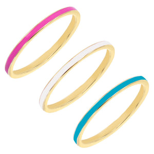 Combo / 5 Enamel Ring Set - Adina Eden's Jewels