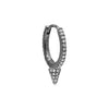 14K Black Rhodium / Single Onyx Diamond Spike Huggie Earring 14K - Adina Eden's Jewels