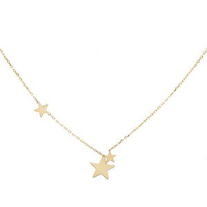 14K Gold Trio Star Necklace 14K - Adina Eden's Jewels