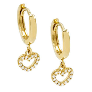 Gold Open Heart Huggie Earring 14K - Adina Eden's Jewels