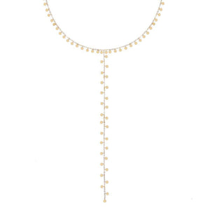14K Gold Gold Disc Lariat 14K - Adina Eden's Jewels