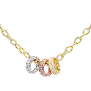 Gold Trio Ring Necklace - Adina Eden's Jewels