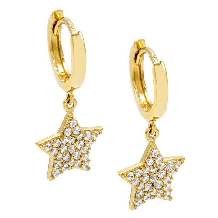 14K Gold Star Huggie Earring 14K - Adina Eden's Jewels