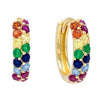 Multi-Color Colored Wide Pavé Huggie Earring - Adina Eden's Jewels