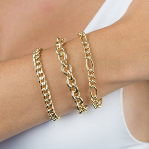  Hollow Rounded Rolo Bracelet 14K - Adina Eden's Jewels