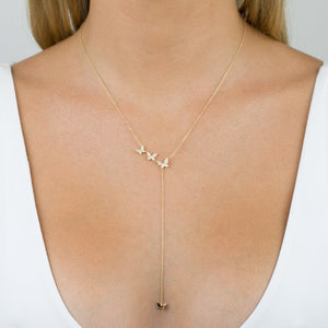  Diamond Butterflies Lariat 14K - Adina Eden's Jewels