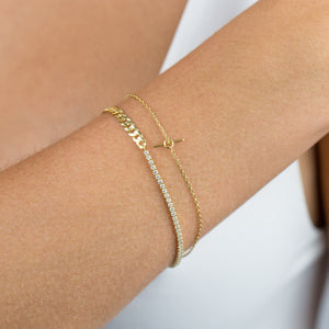 Tennis X Curb Chain Bracelet - Adina Eden's Jewels