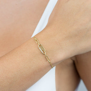  CZ Paperclip Link Bracelet - Adina Eden's Jewels