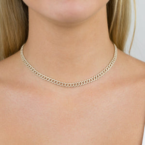  Diamond Chain Link Choker 14K - Adina Eden's Jewels