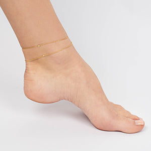  Tiny Solid Uppercase Initial Anklet - Adina Eden's Jewels