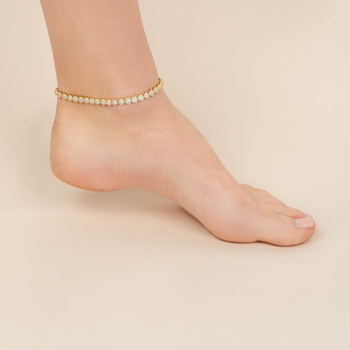  Pavé Multi Flower Anklet - Adina Eden's Jewels