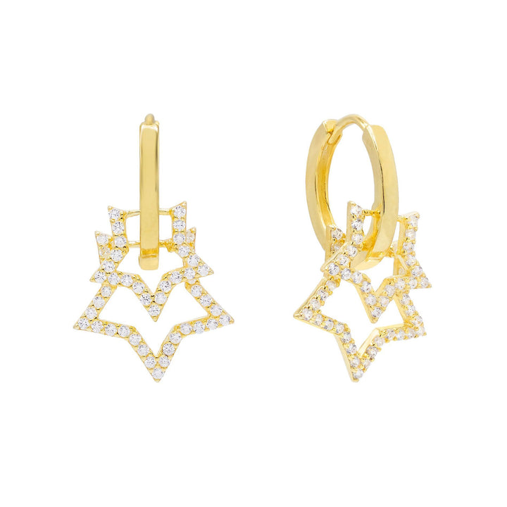Gold Open Stars Huggie Earring - Adina Eden's Jewels
