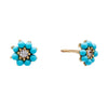Turquoise Pearl CZ Flower Stud Earring 14K - Adina Eden's Jewels