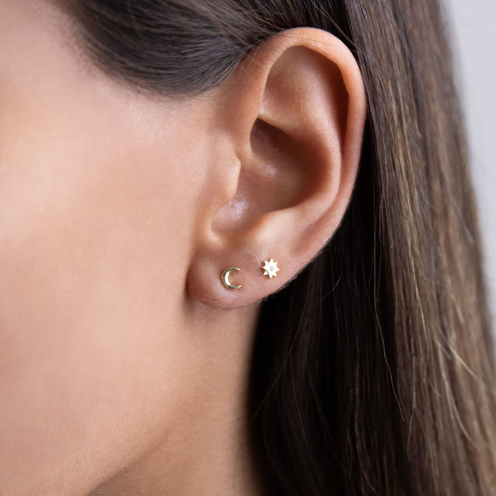  Mini Horn/Crescent Stud Earring - Adina Eden's Jewels