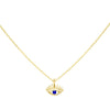 Sapphire Blue Evil Eye Lash Necklace - Adina Eden's Jewels